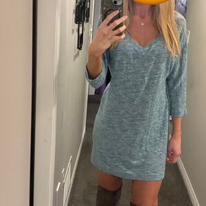 Comfy Teal V-Neck Dress